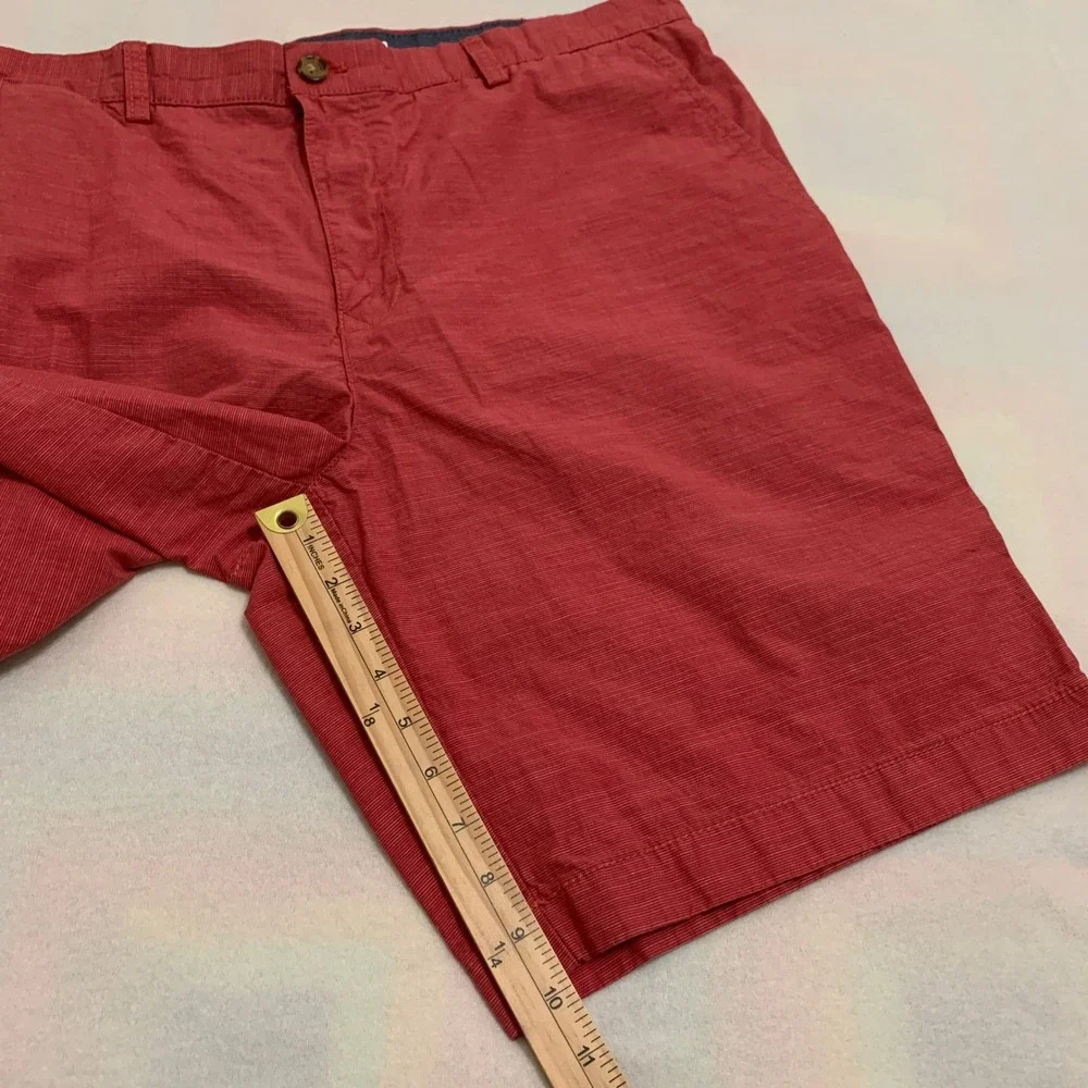Tommy Hilfiger Chino Shorts Men 40 Red Micro-Strip Classic Fit Cotton 10